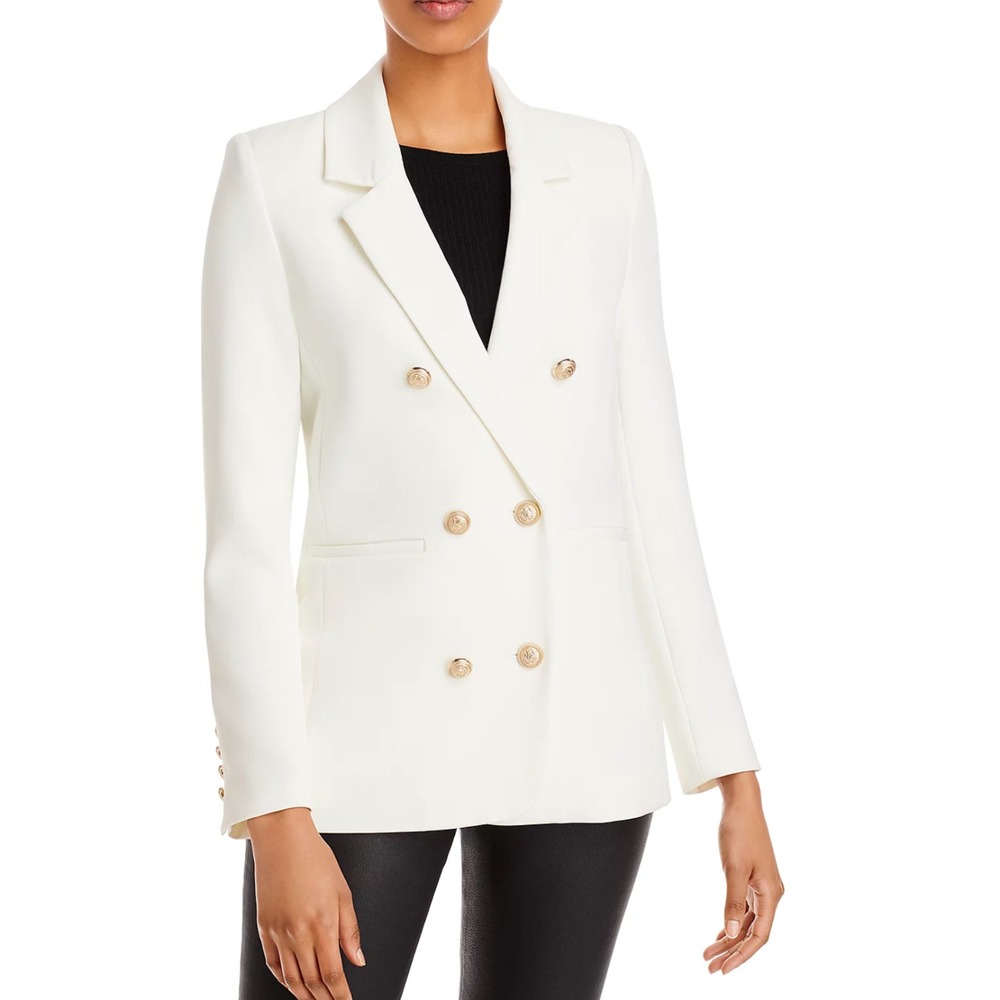 Generation Love Women's Leighton Crepe Blazer XSMALL‎ White Gold Buttons Career